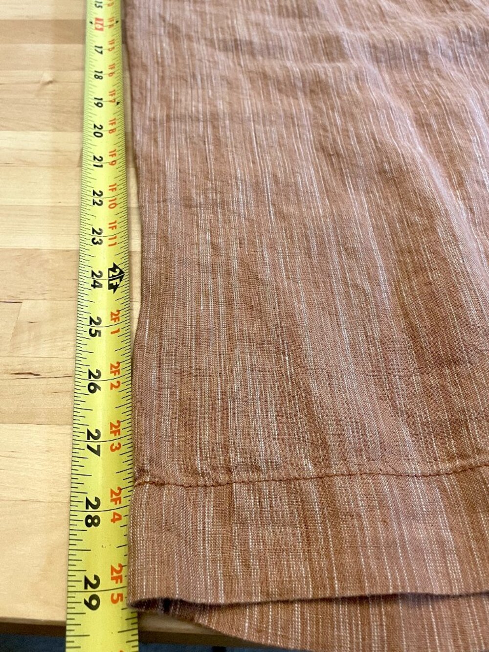 Athleta Cabo Women's 100% Linen Wide Leg Pant Sz 16 Terracotta Striped Boho Chic - Picture 7 of 15